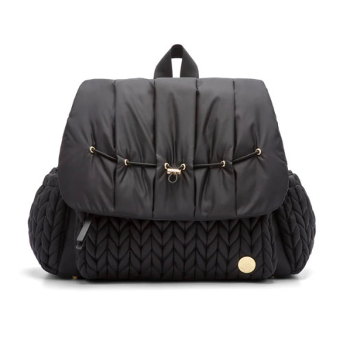 Levy Stylish Diaper Backpack - Black Herringbone