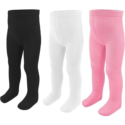 Baby Girls Tights Leggings 3 Pack Cotton Thick 0-9 Month Newborn Infant Toddler Stocking Pants