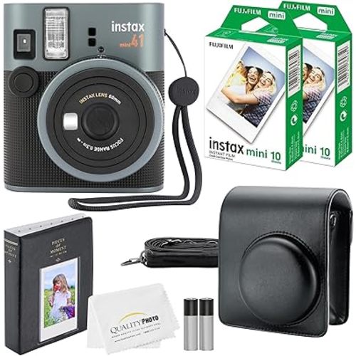 Fujifilm Instax Mini 41 Instant Camera + 20 Prints + Camera Case + Album and Quality Photo Microfiber Cloth