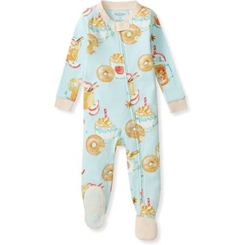 Burt's Bees Baby Girls Sleeper Pajamas, 100% Organic Cotton, One-piece PJs, Diagonal Zip Up Jumpsuit, Snug Fit Footie
