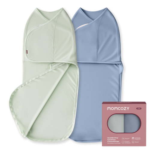 Momcozy Swaddles for Newborns,Quiet Fastner Suitable for Infant 0-3 Months,New-Parent-Friendly,Reduce Startle Reflex,Boys Girls, 2-Pack,Serenity