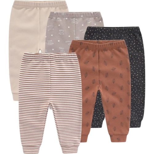 Unisex Baby 5-Pack Long Pants Boys Girls Toddler Cotton Shorts Gift Set