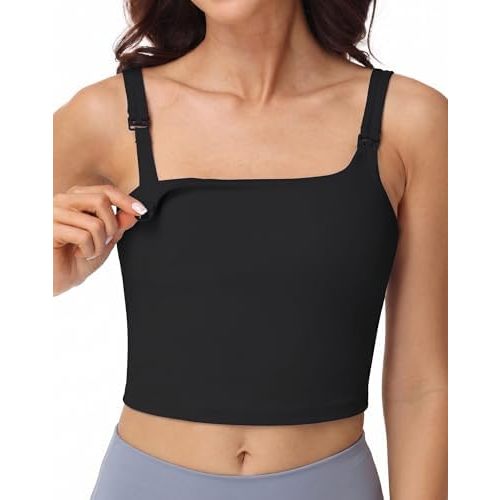 V VOCNI Nursing Tank Tops for Breastfeeding Longline Nursing Sports Bras