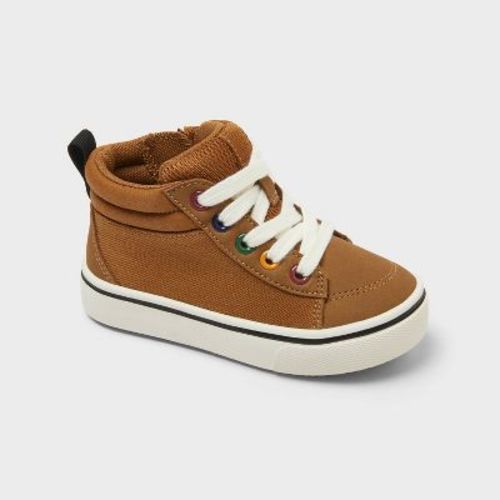 Toddler Carl Canvas High Top Lace-Up Sneakers - Cat & Jack™ Cognac 5T