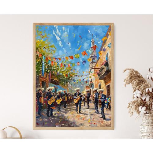 Mariachi Band Art Print: Mexican Cultural Home Decor