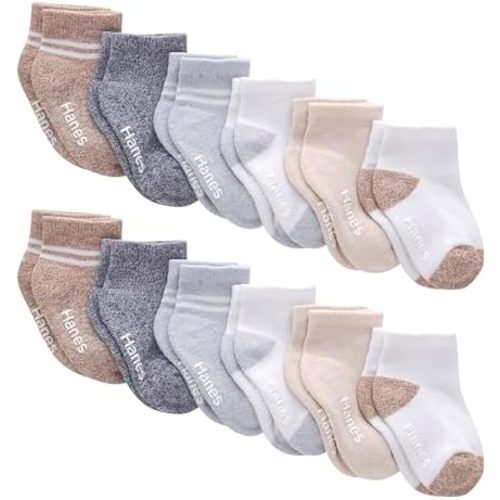 Hanes Baby Boys' Low-cut Socks Pack - 10-pack - Pure Comfort Socks for Infants & Toddler Boys - Organic Cotton Blend