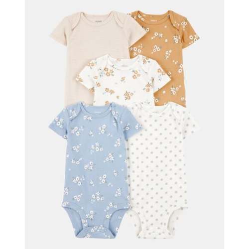 Baby 5-Pack Floral Short-Sleeve Cotton Bodysuits | Carter's