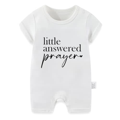 Little Answered Prayer Bodysuit, Pregnancy Announcement Gender Neutral Baby Gifts, Cute Infant Short-Sleeve Clothes