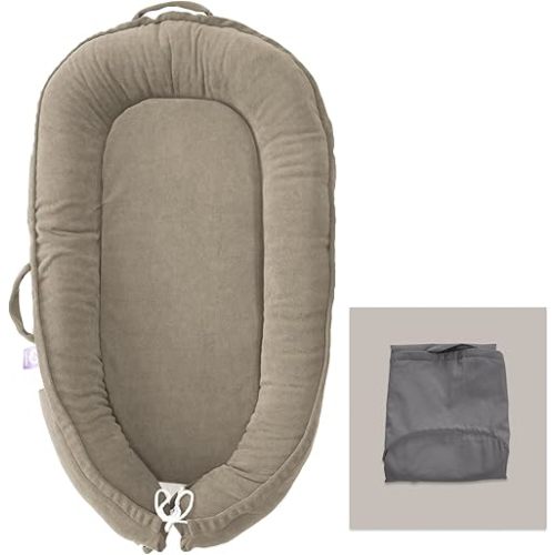 Infant Lounger Cover, 100% Organic Cotton, Newborn Essentials, Baby Gifts | Cover Only (Fields of Rye_Corduroy)