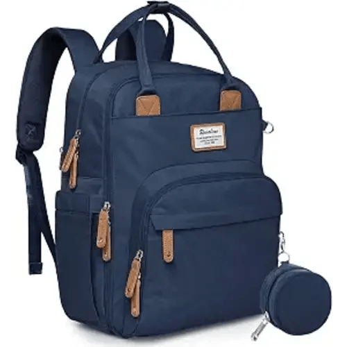 RUVALINO Diaper Bag Backpack-Multifunction Baby Travel Bag with Changing pad, Insulated Bottle Holders & Pacifier Case, Large Capacity, Waterproof, Peacock Blue