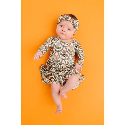 Cottage Bow Long Sleeve Bodysuit Bamboo Dress