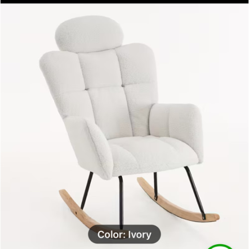 rocking chair nursery thick headrest upholstered reading - Temu