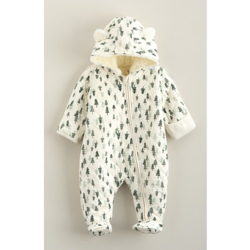 Ear Appliqué Quilted Faux Fur Lined Hooded Bunting