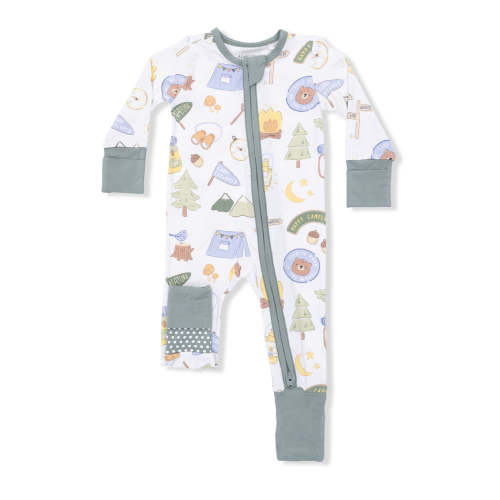 2-Way Zip Romper, Camping Blue
