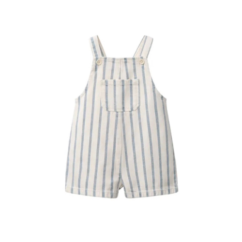 STRIPED OVERALL SHORTS - Ecru | ZARA United States
