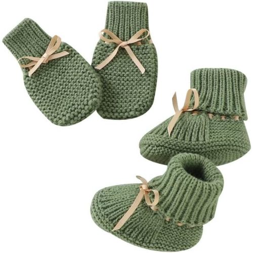 LAWKUL Baby Outfit Cotton Knit Newborn Infant Romper Knitted Longsleeve Sweater Clothes With Warm Hat Set Toddler Boy Girl