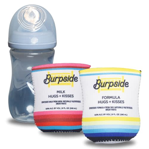 Soft Drink Themed Coozies for Baby Bottles - Funny Gift for New Parents & Baby Showers - (2 Premium Designed Neoprene Coozies + BPA/Lead/Phthalate Free Bottle Included)
