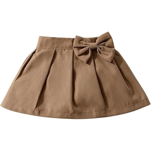 Newborn Baby Girls' Uniform Bow Pleated Skort Summer Casual Cute Y2k Skirt