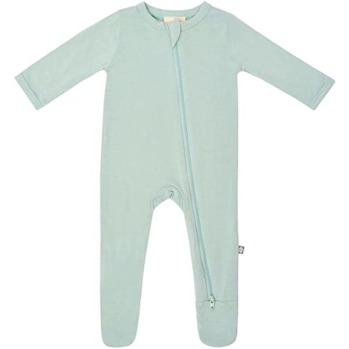 KYTE BABY Soft Bamboo Rayon Footies, Zipper Closure, 0-24 Months - 0-3 Months - Sage