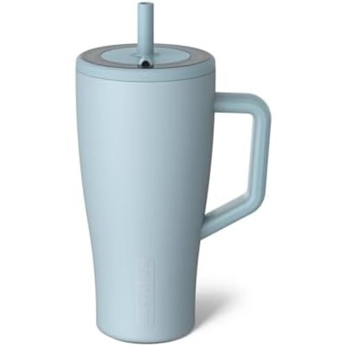 BrüMate Era 30 oz Tumbler with Handle and Straw | 100% Leakproof Insulated Water Bottle Tumbler with Lid and Flexible SoftSip Straw | Made of Stainless Steel | Cup Holder Friendly | 30oz (Mist)