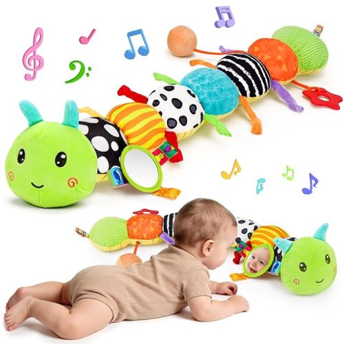 Baby Toys 0-6 Months Musical Stuffed Caterpillar Newborn Tummy Time Toys