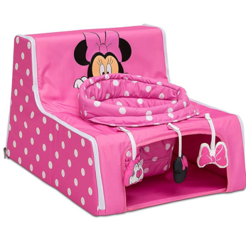 Disney Minnie Mouse Sit N Play Portable Activity Seat for Babies by Delta Children – Floor Seat for Infants