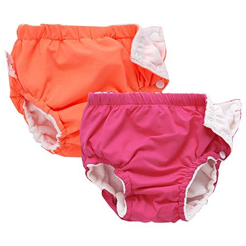 IIjnUhb Swim Diapers Baby Reusable 2 Pack,Washable Pants for 0-3 Years Boys Girls Swimming Lesson Shower Gifts