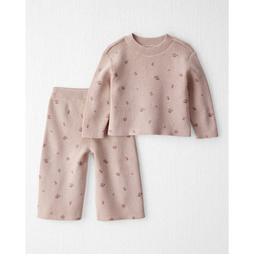 Baby Girl 2-Piece Organic Cotton Sweater Knit Top & Pant Set - Little Planet | Carter's