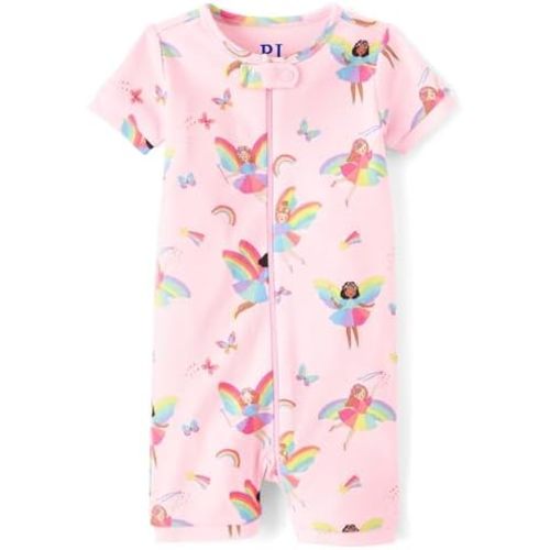 The Children's Place baby-girls And Newborn 100% Cotton Short Sleeve Zip Front One Piece Footless Pajamas