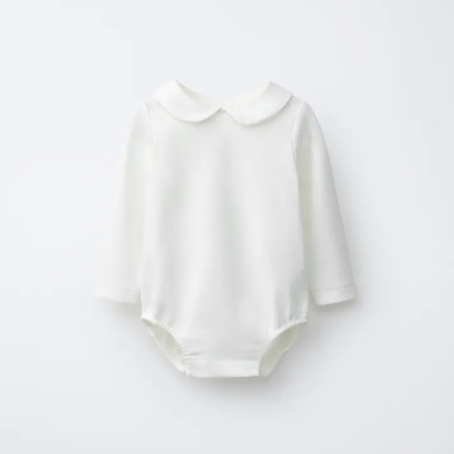 PETER PAN COLLAR BODYSUIT - Oyster-white | ZARA United States