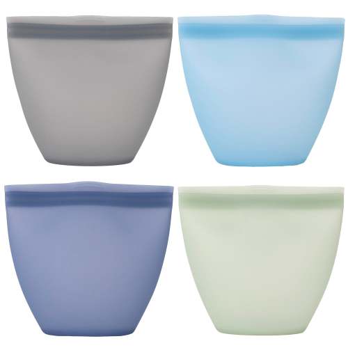 Reusable Silicone Snack Bags – Set of 4 (Kid-Sized)