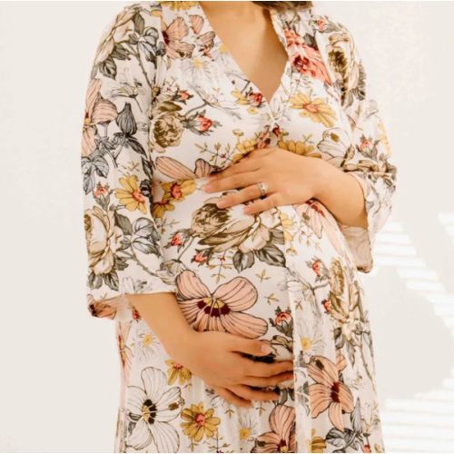 Lila Labor & Postpartum Gown in Vintage Floral