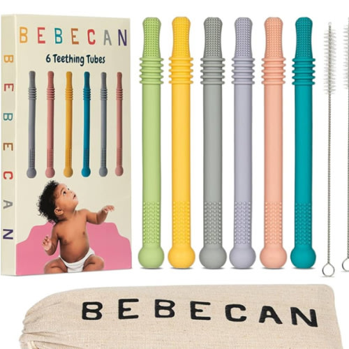 Teething Sticks for Babies 36+ Months – Super Soft Silicone Teething Aids, Infant Oral Soothing Relief Back Molars, Multicolor 6-Pack