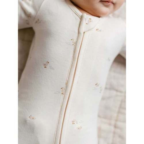 Peyton Zipper Sleeper, Duck / Oat + Chai - Colored Organics | Maisonette