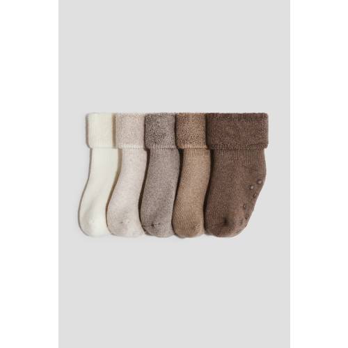 5-PACK NON-SLIP TERRY SOCKS