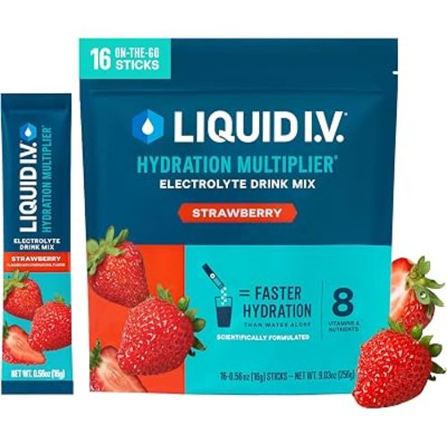 Liquid I.V. Hydration Electrolytes, Strawberry, 16 Count
