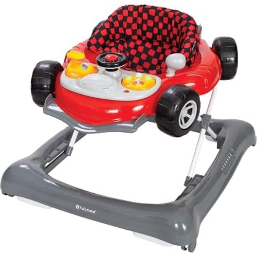 Smart Steps Trend 5.0 Activity Walker with Removable Toy Bar (Lights and Sounds), Adjustable Height and Flat Fold Frame for Storage, Ages 6 Months +, Speedster Red