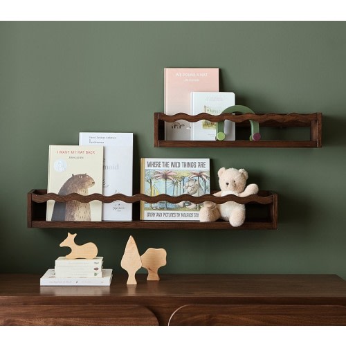 Heritage Walnut Wavy Shelving, 3 ft