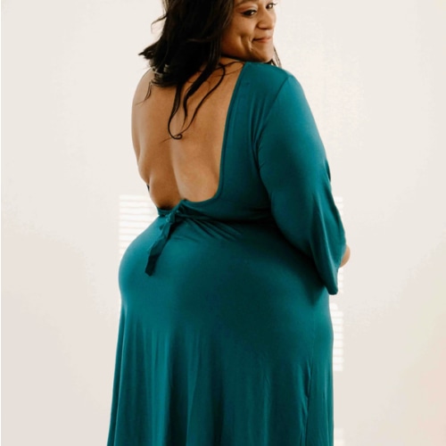 Lila Labor & Postpartum Gown in Deep Teal