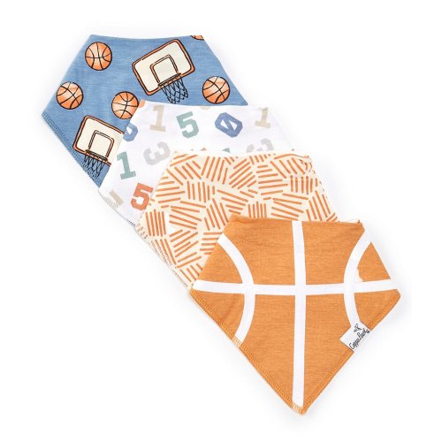 Copper Pearl Baby Boys Dunk Basketball Print Bandana Bibs 4-Pack