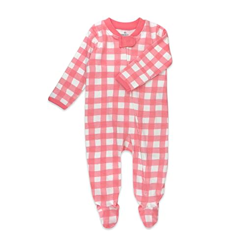 HonestBaby Sleep & Play Footed One-Piece Pajama Sleeper 100% Organic Cotton, Baby Girls
