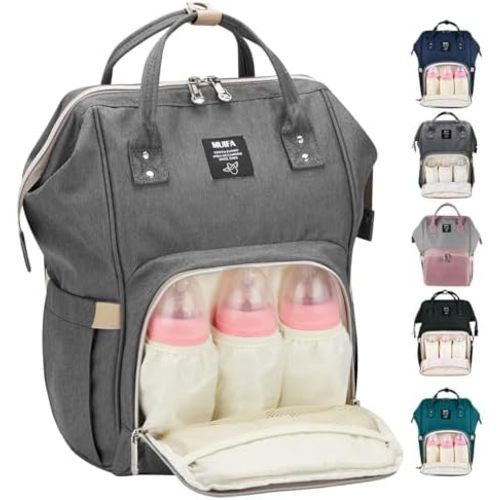 MUIFA Diaper Bag Multi-Function Waterproof Travel Backpack Nappy Bag for Baby Care with Insulated Pockets