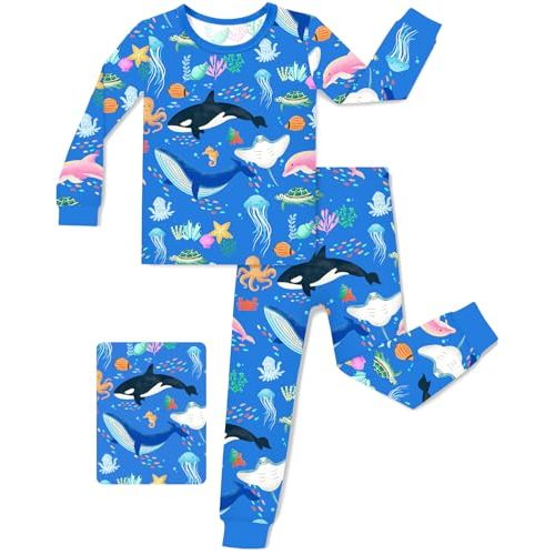 Bamboo Viscose Toddler Pajamas Boys Girls Baby 12M-8Y Pjs Sets Kids 2pcs Snug fit Long-Sleeve Sleepwear