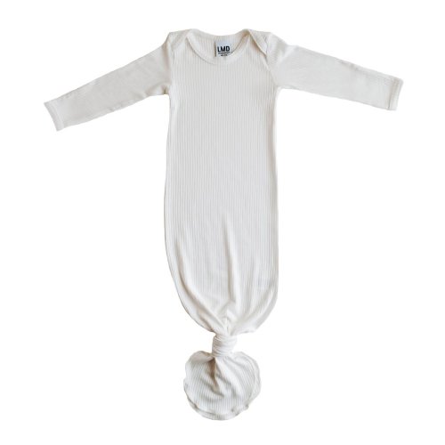 Knotted Gown | Blanc White Rib | LITTLEMISSDESSA