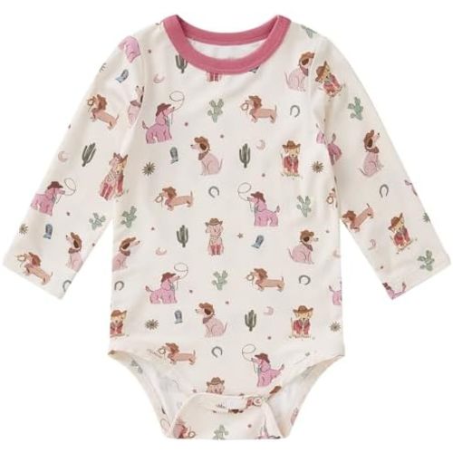pureborn Baby Girls Boys Bodysuit Super Soft Cotton Romper 0-24 Months