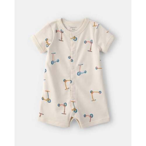 Baby Boy Scooter Short-Sleeve Romper - Cream | Carter's