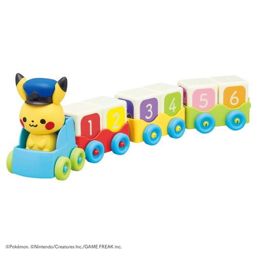 Toy Royal Monpoke Tsumiki Densha (Finger Tip Play, Color Sensation, Number Play, Children's Toy, Train Play, Also Great for Studying Colors, Numbers and Alphabets) Pikachu Pokemon