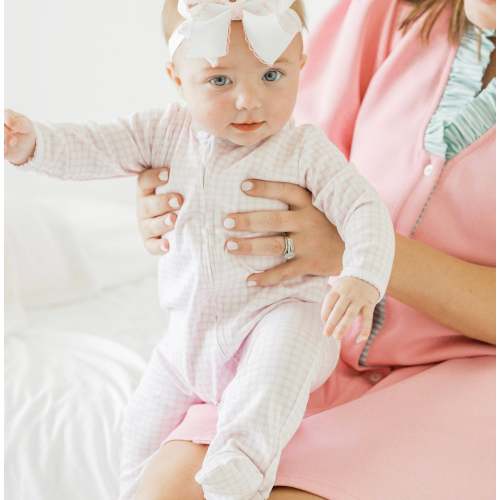 Peek-A-Boo Wishes Zip Footie - Pink