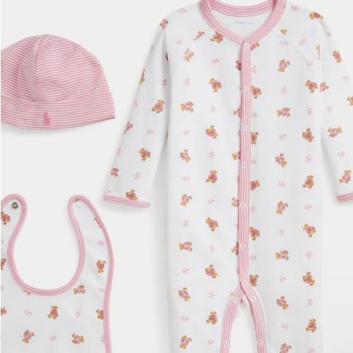 Polo Bear Cotton 3-Piece Gift Set