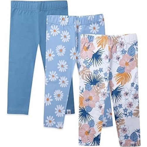 HonestBaby Multipack Leggings Skinny, Flare and Cargo Pants Organic Cotton for Infant Baby Girls, Toddlers, Little Kids